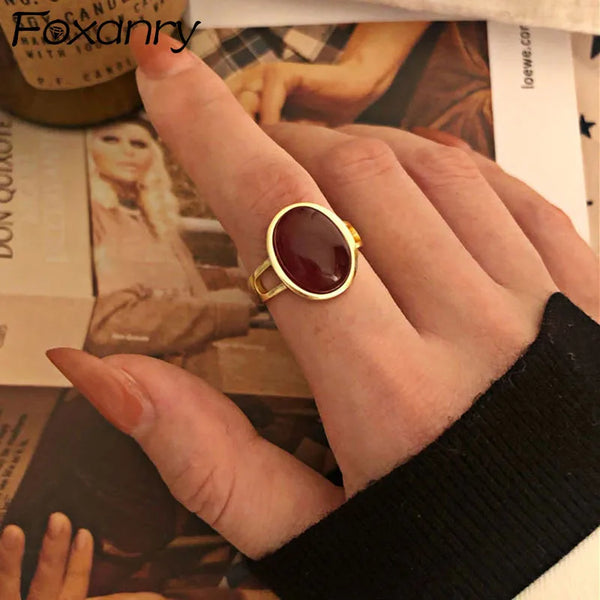 Foxanry Vintage Ruby Elegance Ring