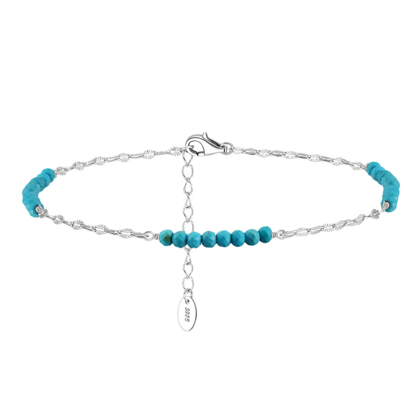 Orsa Butterfly Turquoise Silver Anklet