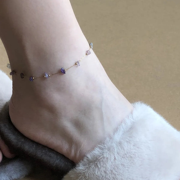 Iris Glow Amethyst Anklet