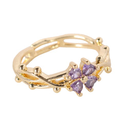 Lila Blossom Zircon Ring